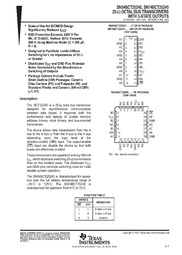 SN54BCT25245_9064044.PDF Datasheet